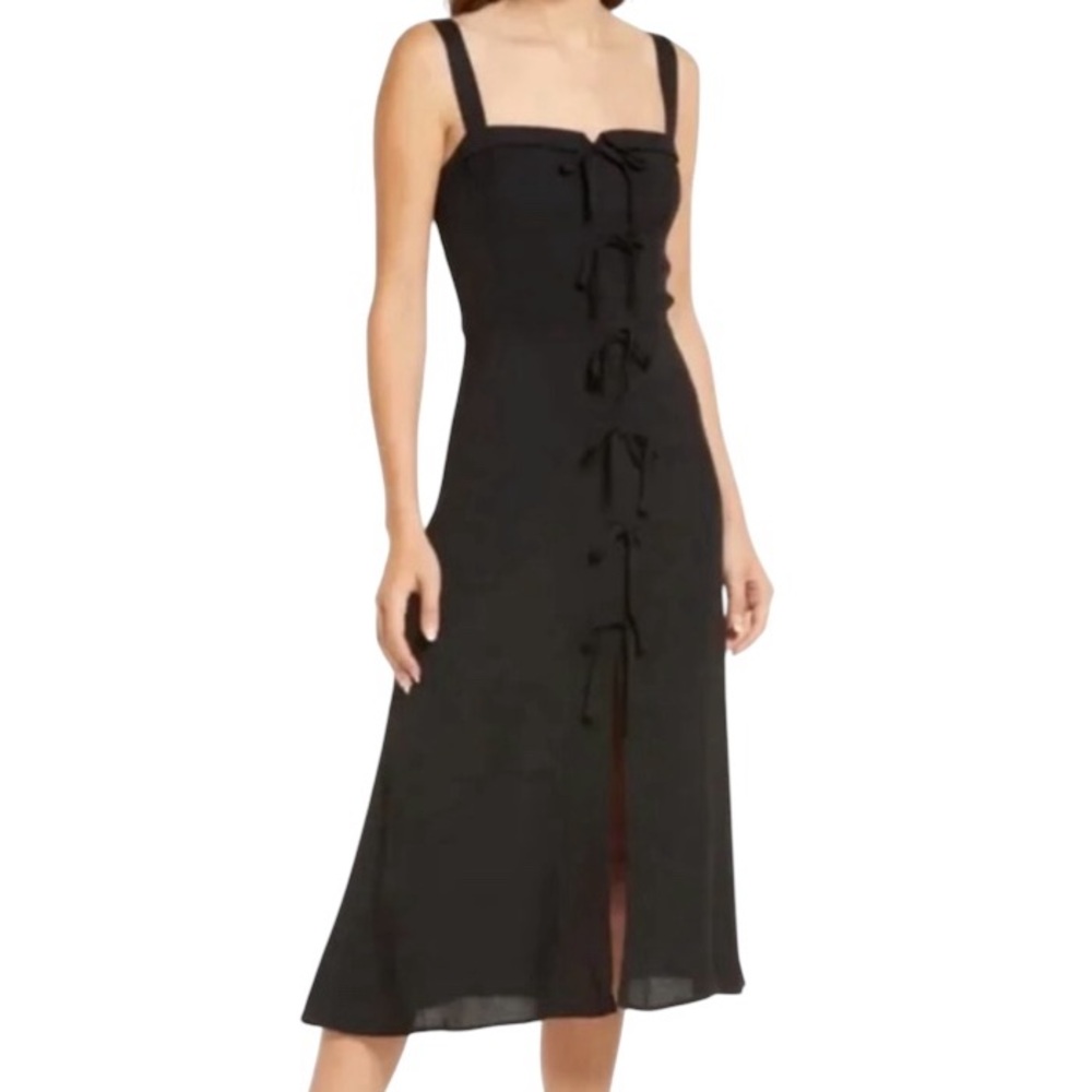 NWT Reformation Eddie Black Bow Front Dress - Sz 4